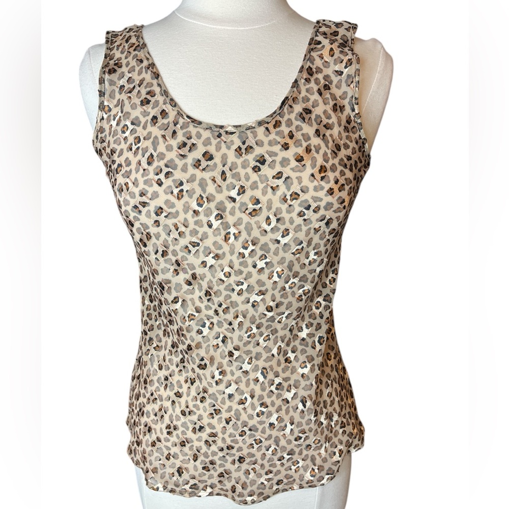 Honors Intimates Vintage Sheer Gold Black Metallic Leopard Print
